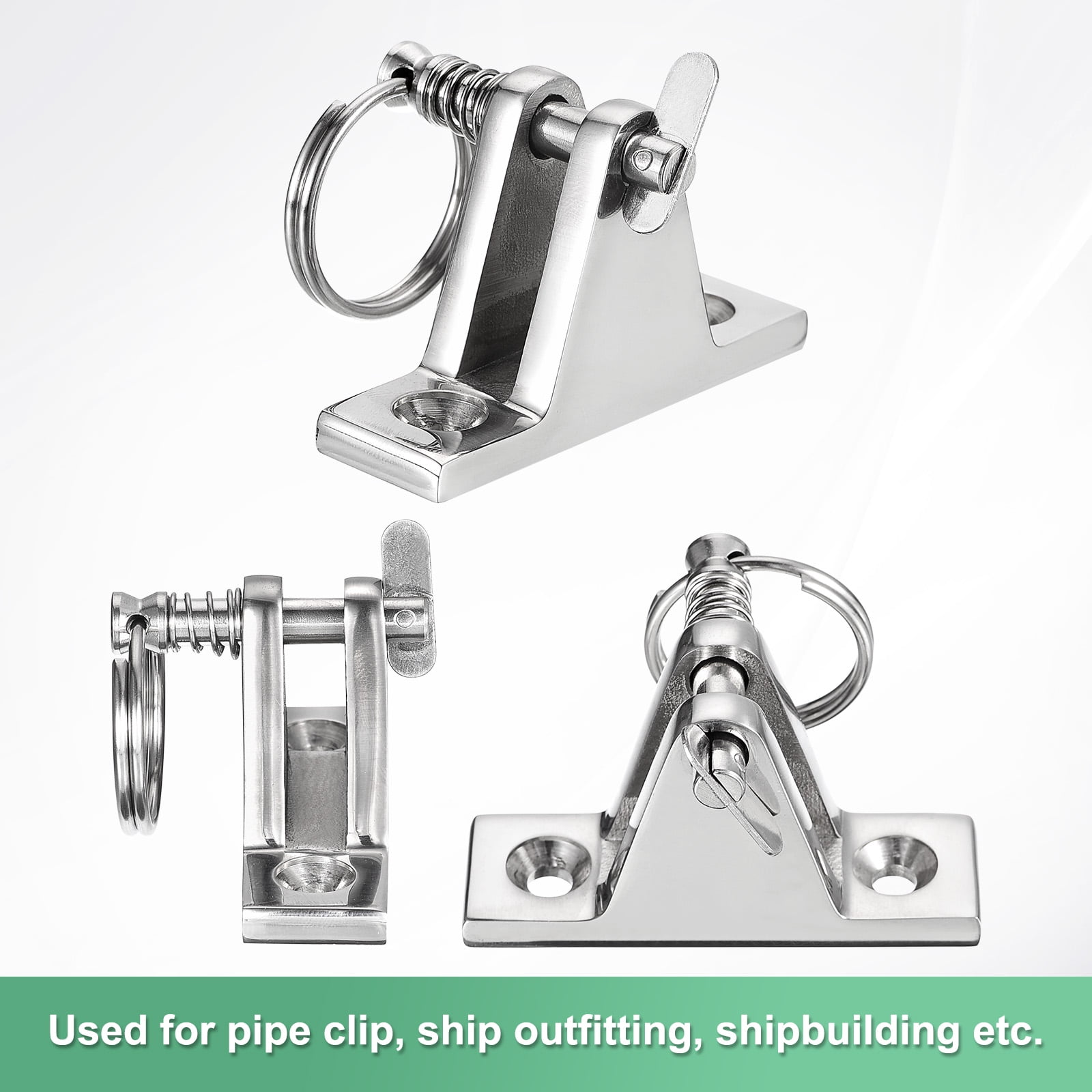 Uxcell 4-Pack Quick Release Pins, 316 Stainless Steel 8mm Dia., 66mm Usage Length Bimini Top Pin with Drop Cam & Spring for Deck Boat/Canopy, Marine Hardware