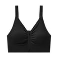 thumbnail image 3 of QATAINLAV Women's Zipper Front Sports Bras Solid Color Wireless Post-Surgery Bra Casual Adjustable Straps Yoga & Activewear Bralette Black, 3 of 6