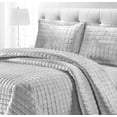 thumbnail image 3 of Tribeca Living FLORENCEQUIKISI Florence Velvet Oversized Solid Quilt Set King Silver Grey, 3 of 3