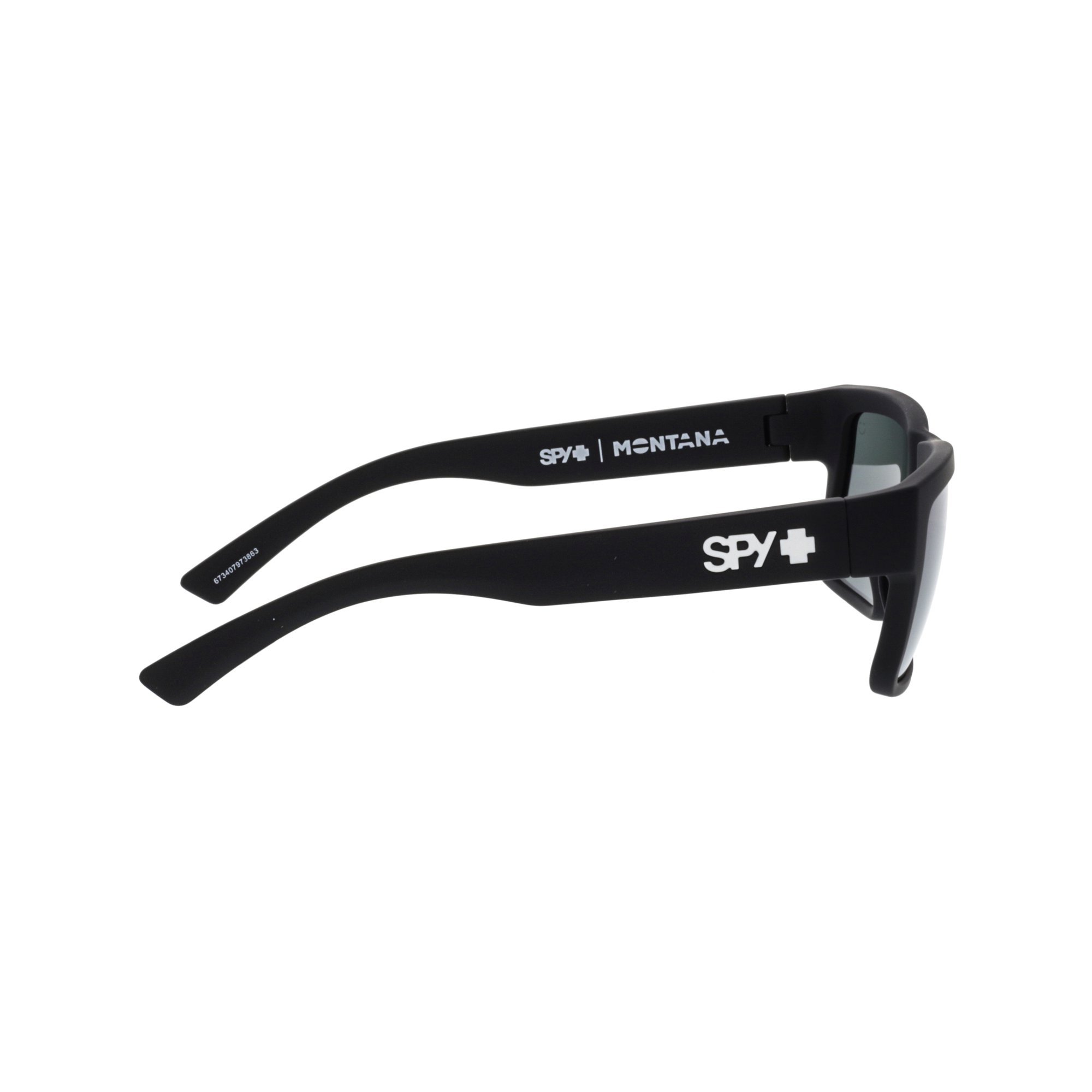 SPY Dirk Sunglasses - Soft Matte Black Frame With Happy Gray Green Lenses