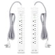 thumbnail image 1 of Paquete de 2 regletas de alimentación – Cable de extensión largo, protector contra sobretensiones, protección contra sobrecarga de enchufe plano, soporte de pared para oficina en casa y dormitorio, li, 1 of 5