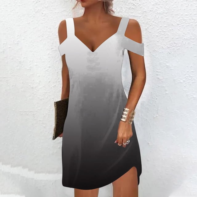 SMihono Robe d'Été Grande Taille pour Femmes 2023 Mode Robe d'Été pour Femmes Aguichant Décontractée à Manches Courtes Imprimée Sans Bretelles à Bretelles