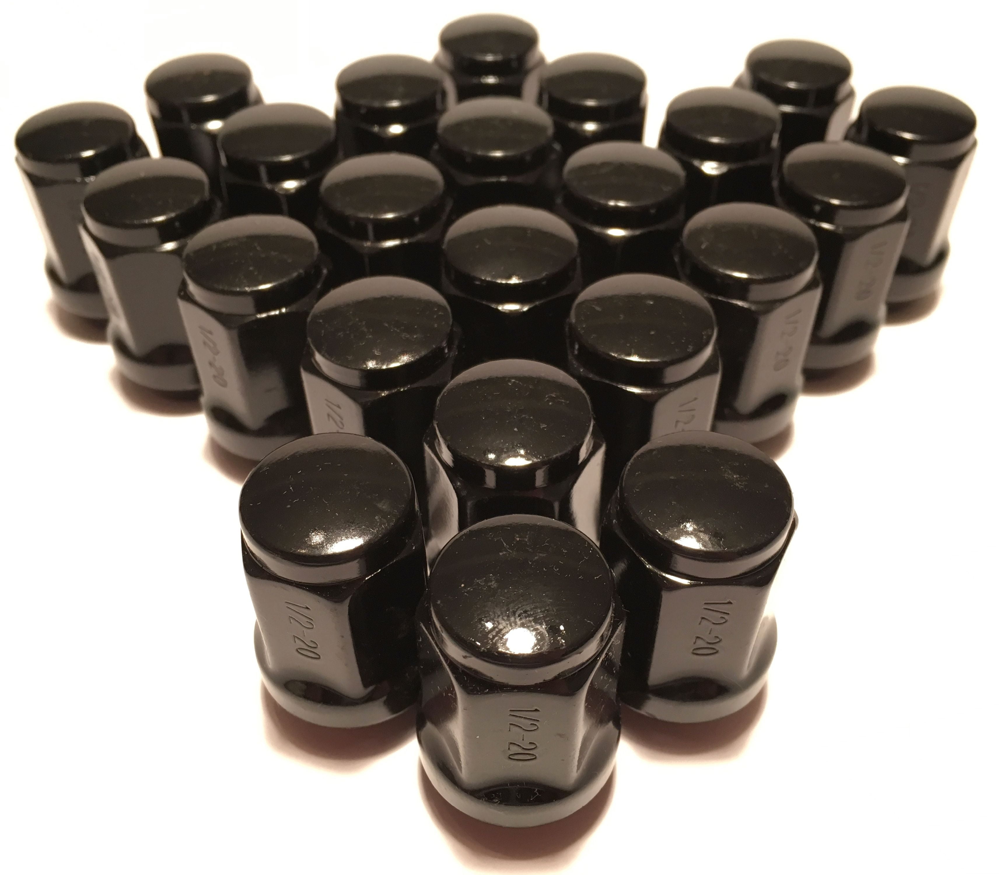 Set of 23 Black 1/2" Lug Nuts Acorn Bulge Closed End Lugnuts 1/2x20 Ford Jeep - Walmart.com 1 2 X 20 Black Lug Nuts