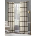 thumbnail image 4 of Linen Buffalo Check Sheer Curtains 84 Inch Length 2 Panels Set Window Treatments, Retro Black Lines Grid Pattern Rod Pocket Semi Curtains for Living Room/Bedroom/Kitchen Décor, 104"W x 84"L, 4 of 7