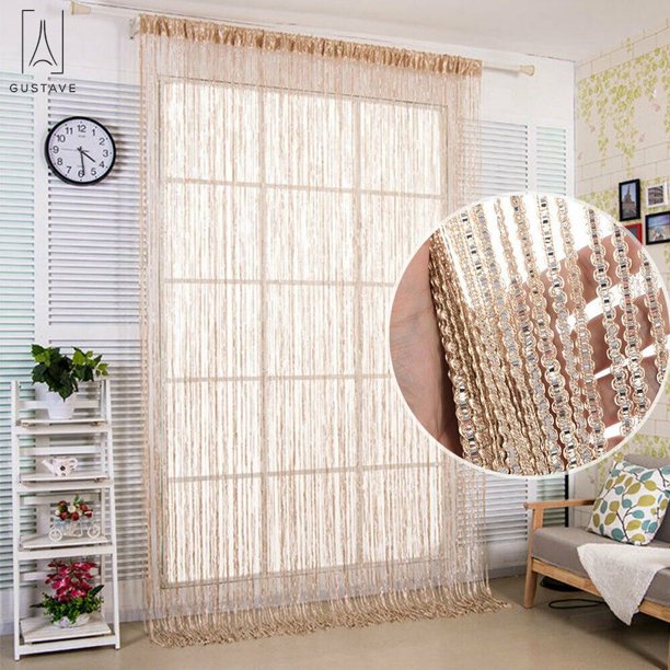 GustaveDesign 3.28FT * 6.56FT Door String Curtain Wall Panel Fringe