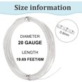thumbnail image 2 of Brass Twist Wire Silver 20 Gauge 0.8~0.9mm about 19.69 Feet(6m)/Bundle, 2 of 6