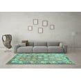 thumbnail image 3 of Ahgly Company Indoor Square Oriental Light Blue Traditional Area Rugs, 6' Square, 3 of 4
