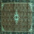 thumbnail image 1 of Ahgly Company Indoor Square Persian Turquoise Blue Traditional Area Rugs, 5' Square, 1 of 4