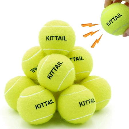 KITTAIL 12 Pcs Squeaky Tennis Balls for Dogs - 2.58  Interactive Doggy Toys - Mini Safe  Durable for Small Medium Large Dogs Training Playing  with 1 Reusable Carry Bag C74