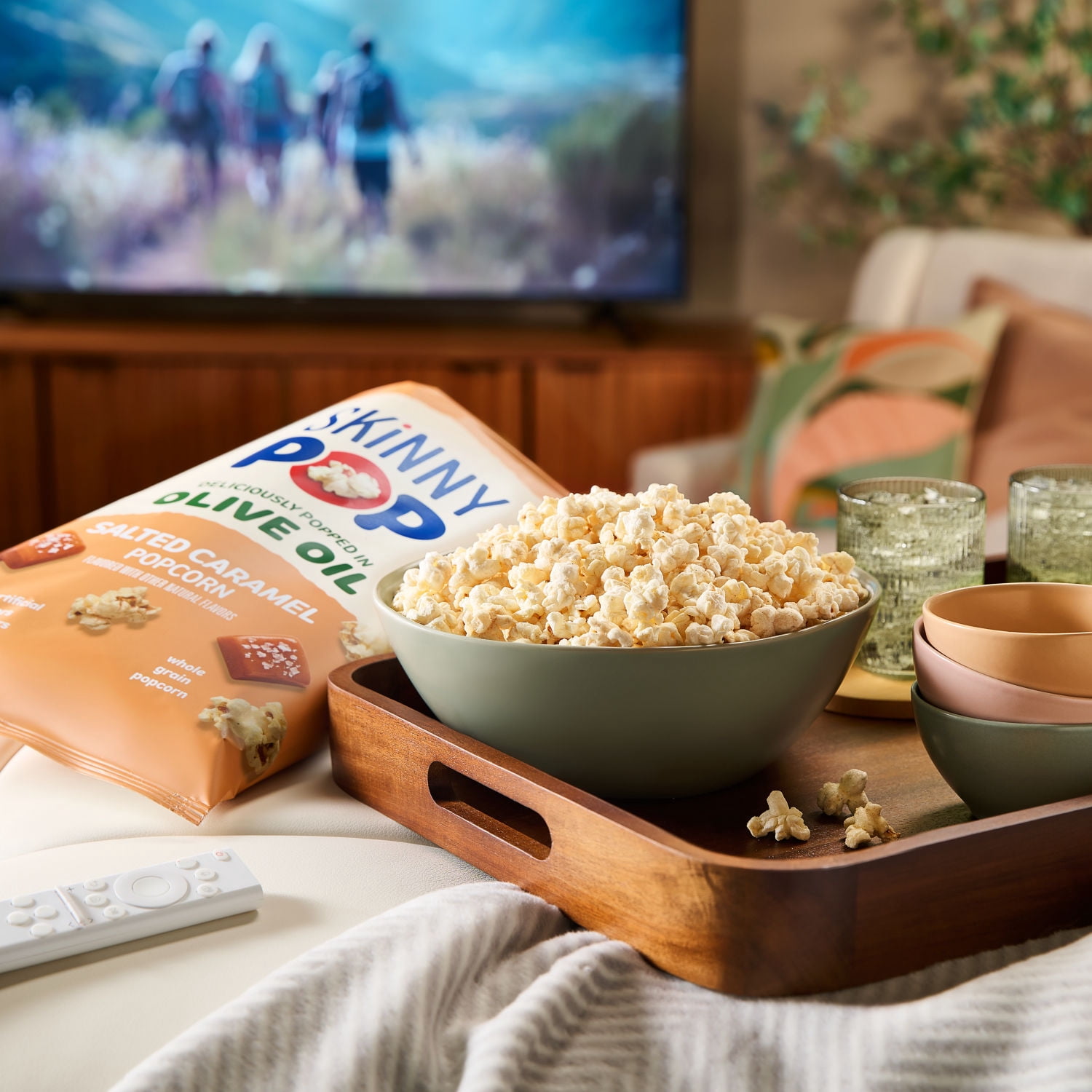 SKINNYPOP Salted Caramel Popcorn, Made with Olive Oil, Gluten and Seed Oil Free, 8.7 oz Popcorn Bag