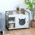 thumbnail image 3 of Costway Meuble Cache-Litière pour Chat Armoire à Litière Cachée avec Étagère de Rangement à 2 Niveaux, 3 of 10