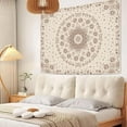 thumbnail image 3 of Boho Floral Mandala Tapestry Wall Hanging Bohemian Flower Medallion Tapestry Aesthetic Beige Brown Hippie Indian Small Tapestries for Bedroom Living Room Dorm Decor, 3 of 7