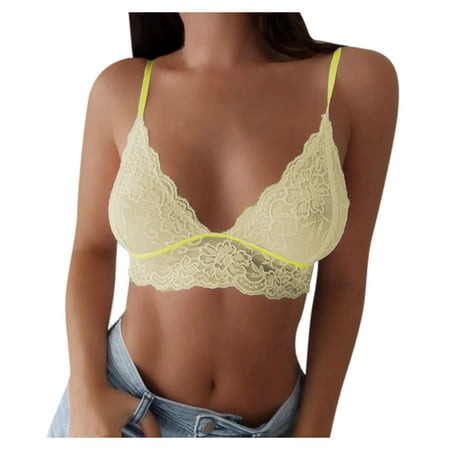Clearance!Uooqdmx Bras for Women Push Up Bra Underwear Bra for Woman Plus Size Daily Sleeveless Bra Women s Lingerie  Sleep & Lounge Yellow M