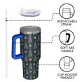 thumbnail image 4 of Dark Blue Christmas Tree Pattern Tumbler with Handle and Lid,40oz Double Wall Vacuum Insulated Tumbler,Cups Gift for Women and Men, 4 of 7