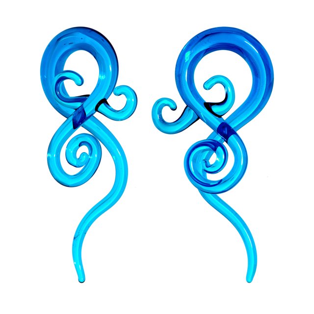 Body Candy Ear Gauges Stretching Kit Hangers for Stretched Ears Blue
