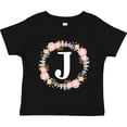 thumbnail image 3 of Inktastic Monogram Letter J Floral Rose Wreath Girls Toddler T-Shirt, 3 of 5