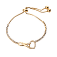 thumbnail image 1 of Pulseras para Mujer con Dije de Corazón e Infinito LuckyLy, Acero Inoxidable y Zirconia Cúbica, Modelo Nia dorado UNITALLA, 1 of 8