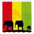 thumbnail image 2 of Ambesonne Silhouette Shower Curtain, Fauna, 69"Wx70"L, Yellow Lime Green, 2 of 4