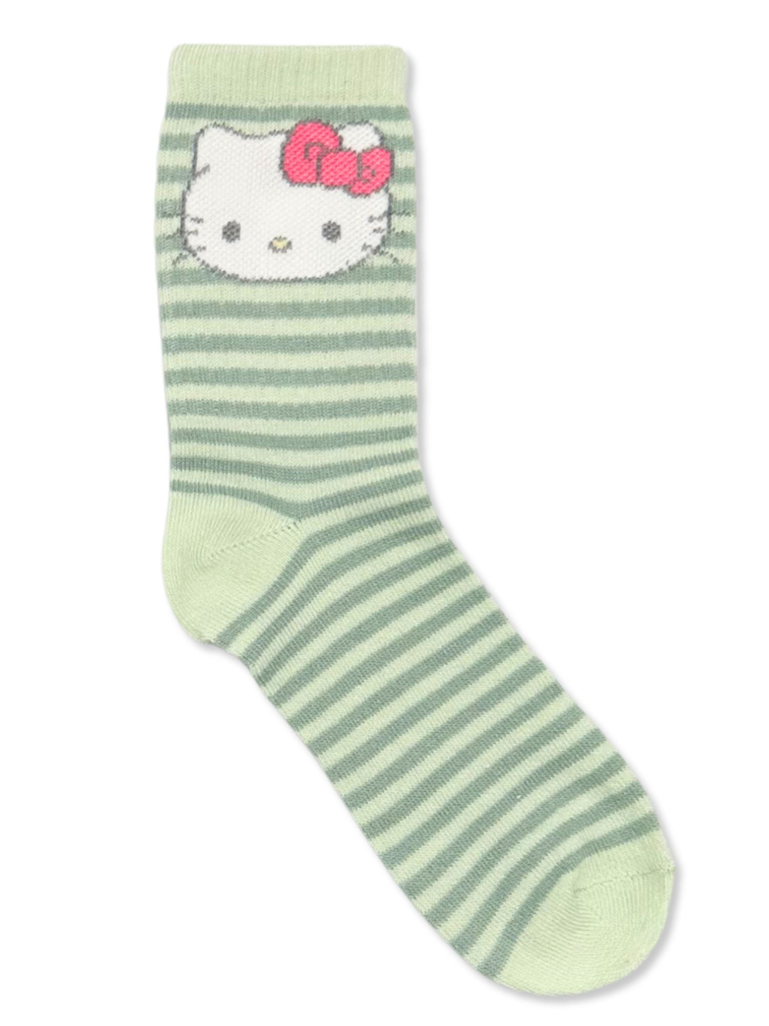 Hello Kitty Girls Mid-Crew Socks, 3-Pack, Sizes S/M-M/L