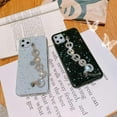 thumbnail image 4 of Compatible with iPhone 13 Case, Glitter Clear Cute Sparkly Bling Star Design Luxury Shiny Crystal Silver Chain Protective Cover for Ladys Girls and Women, 4 of 9