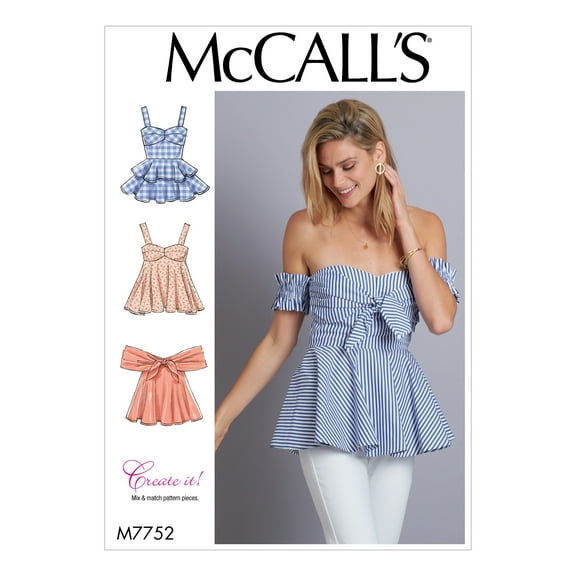 McCall's Sewing Pattern Misses' Tops-6-8-10-12-14