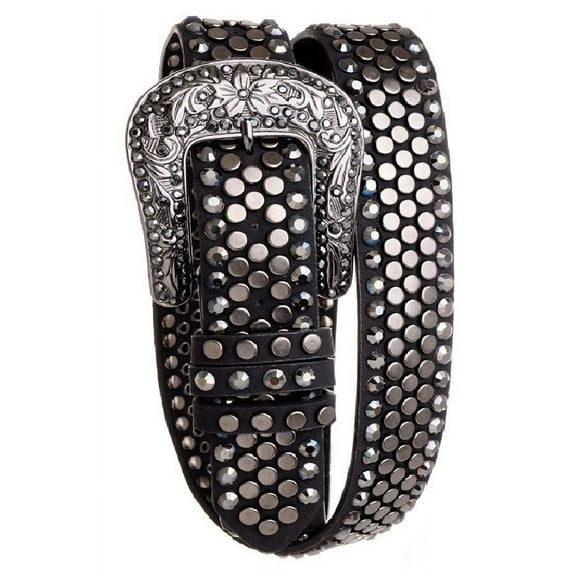 Nomad Creek Women's Studded Rhinestone Leather Belt