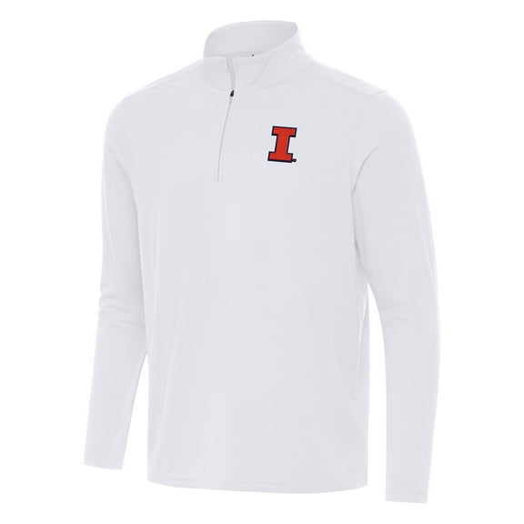 Men's Antigua White Illinois Fighting Illini Intent Quarter-Zip Top