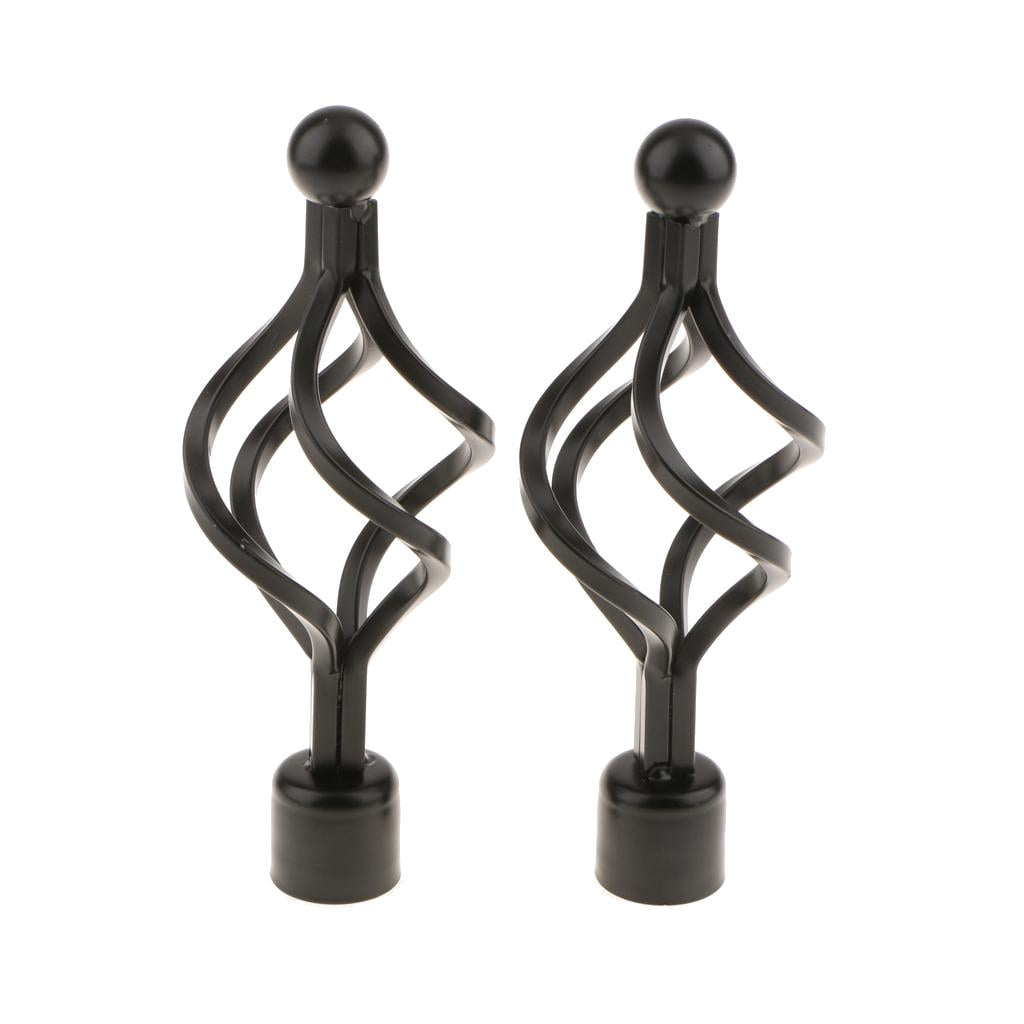 Embout De Tringle à Rideau - Métal - Noir - 80x55 Mm - Pour Barres De