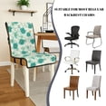 thumbnail image 5 of TSOVTHRID Floral Leaf Cyan Print Quilted Dining Room Chair Covers Soft Armless Chair Slipcovers with Detachable Strap Stretch Seat Cushion Covers for Dining Room, Set of 4, 5 of 7