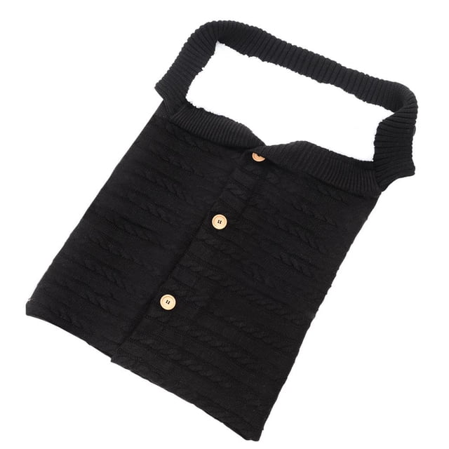 Saco de dormir de terciopelo para bebé, saco de dormir con botones para cochecito de bebé de punto de lana
