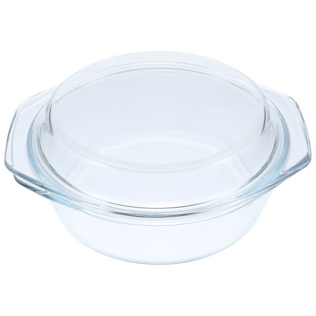 Glass Casserole with Lid Covered Glass Casserole Dish with Handles Microwave Safe Glass Bowl