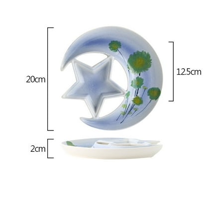 

Homeex Ceramic Tableware Star Moon Plate Dessert Small Plate Dandelion 8inch