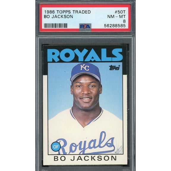 Bo Jackson 1986 Topps Traded Baseball Rookie Card #50T Graded PSA 8