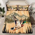 thumbnail image 2 of Homewish Female Men Women Mallard Duck Twin Sheet Sets 3pcs,Jungle Animal Twin Fitted Sheet Microfiber,Vintage Cabin Breathable Flat Sheet,Breathable Home Decor, 2 of 7
