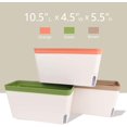 thumbnail image 3 of Self Watering Plant Pots, Set of 3 10.5 Inch Rectangular Windowsill Herb Planter Box, Modern Plastic Flower Pots for Indoor Outdoor Garden Office Patio, Planters with Drainage Hole Hidden Tray, 3 of 9