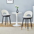 thumbnail image 6 of Set of 2 360 ° Rotatable Bar Chair, Modern PU Comfortable Upholstered Bar Chair with Smooth and Beautiful Metal Legs for Dining Room, Kitchen, Terrace and Guest Office Chair (Dark Gray), 6 of 11