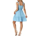 thumbnail image 3 of INSPIRE CHIC Women's Dress Smocked Waist Tie Strap Sleeveless A-Line Sundress S Light Blue, 3 of 5