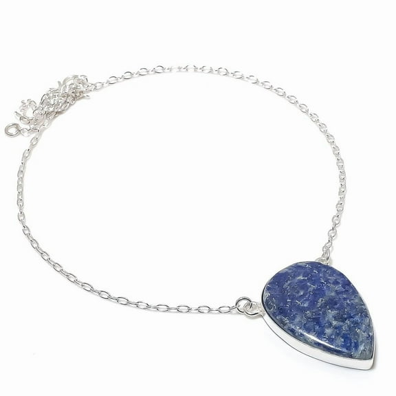 Lapis Lazuli Pear Shape Gemstone Chain Pendant Antique Gift Jewelry 1.50" CP 643