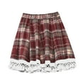 thumbnail image 3 of Sentmoon Womens Skirts Summer Oversized A-line Tassel High Waist Boho Flowy Skirt Pleated Beach Plaid Print Loose Stretchy Women Skirt Trendy for Bookstore Visit Red Free Size, 3 of 9
