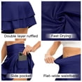 thumbnail image 2 of Women's Pleated Tennis Skirt Double Ruffle Golf Skirts for Women Skort with Pockets Tummy Control Athletic, 2 of 3