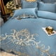 thumbnail image 3 of Juego de cama de estilo europeo de lujo de oro real bordado satén edredón doble, 3 of 5