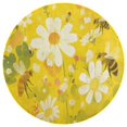 thumbnail image 3 of Happy Cute Bees Washable Round Rug -Circle Area Rugs for Nursery Bedroom, Vintage Non Slip Non Shedding Low Pile Carpet for Living Room Coffee Table Entryway, 3 of 6