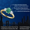 thumbnail image 2 of Gem Stone King 18K Yellow Gold Plated Silver Ring Malachite Moissanite (2.46 Cttw), 2 of 7