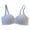 Blue, variant on Women Bra Seamless Padded Wire-Free Support Moisture-Wicking Underwear Plaid Print Push-up Sling Daily Bra