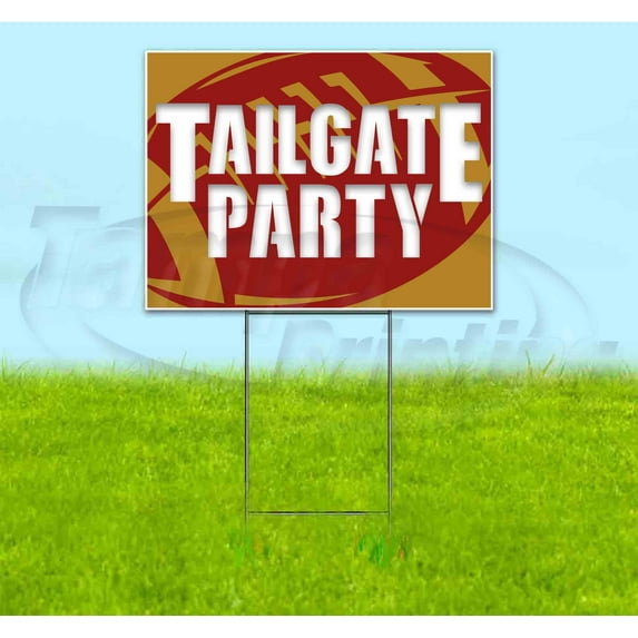 Tailgate Party Warriors (18" x 24") Yard Sign, Includes Metal Step Stake