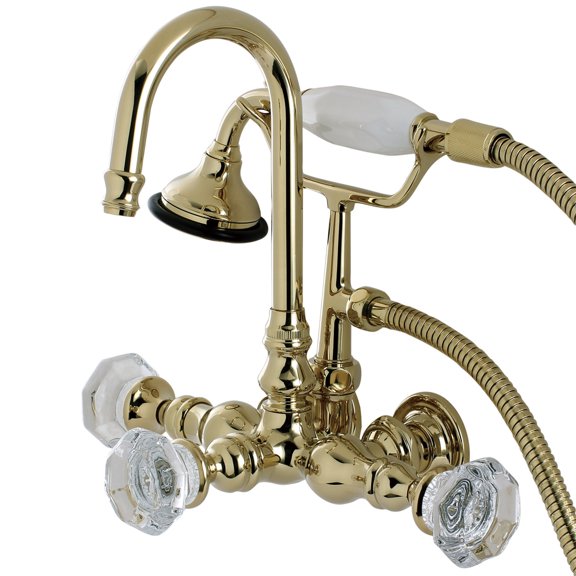Aqua Vintage AE7T2WCL Celebrity Wall Mount Clawfoot Tub Faucet, Polished Brass - Polished Brass