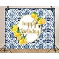 thumbnail image 3 of Lemon Happy Birthday Backdrop Morocco Mediterranean Baby Shower Baptism Photography Background Family Reunion First Communion Party Decorations Banner Photo Booth Props, 3 of 3