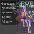 thumbnail image 4 of Girls KPop Demon Hunters Glowing Girls Group Shot Cropped T-Shirt, 4 of 8
