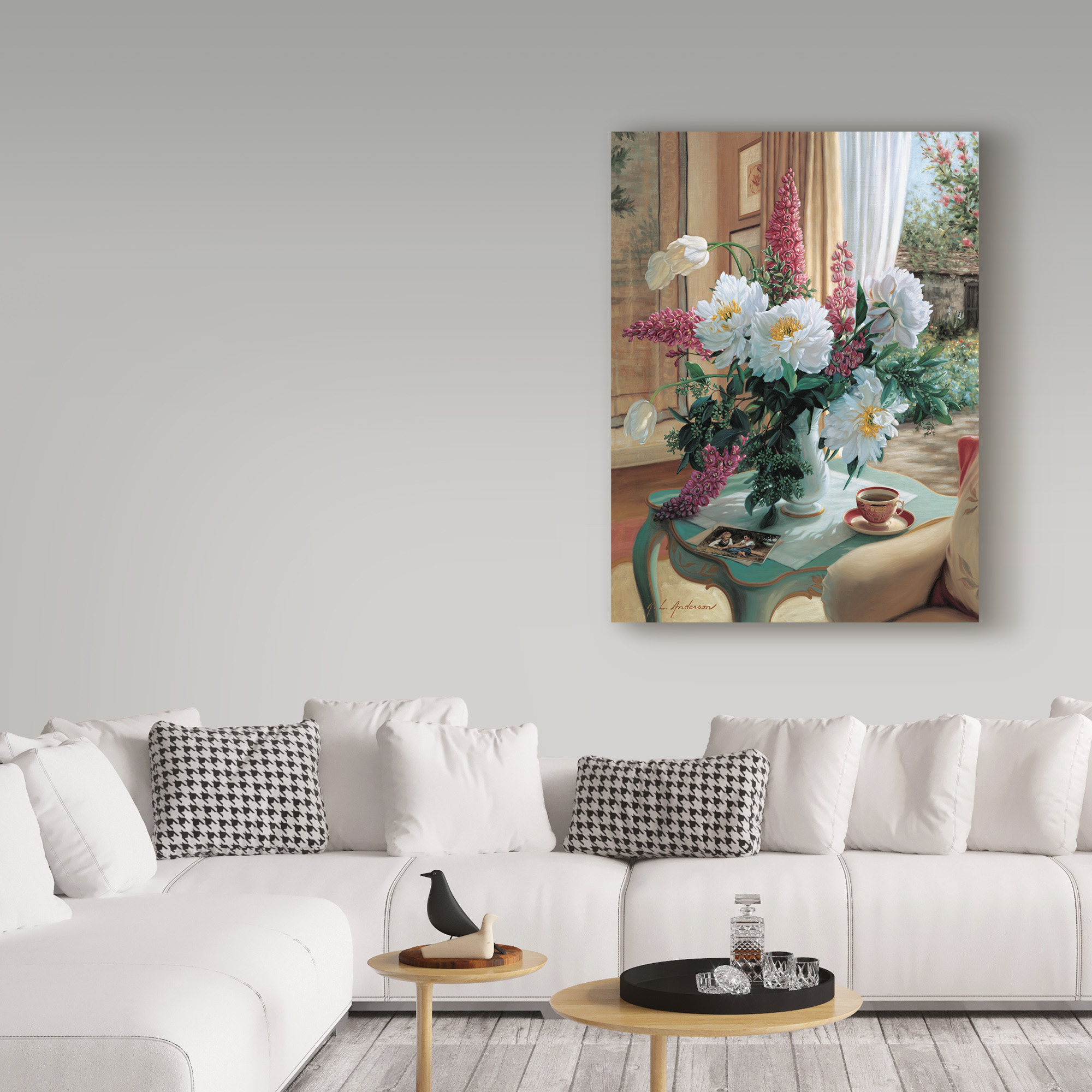 Trademark Fine Art 'Tea At Marguerites' Canvas Art by Robin Anderson