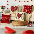 thumbnail image 4 of I Love U XOXO Valentine Hearts Throw Pillow Covers, 16 x 16 Inch Love Wedding Cushion Case Decoration for Sofa Couch Set of 4, 4 of 6